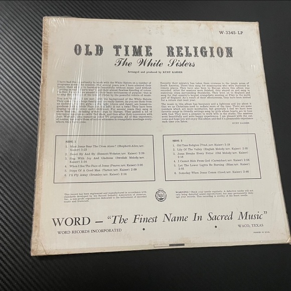 The White Sisters Old Time Religion Gospel Christian Vinyl LP Record - Picture 2 of 4